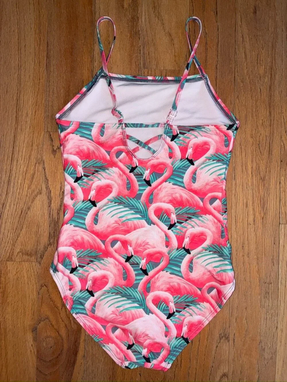 Old Navy Girls Flamingo Tropical One Piece Swimsuit Large 10/12